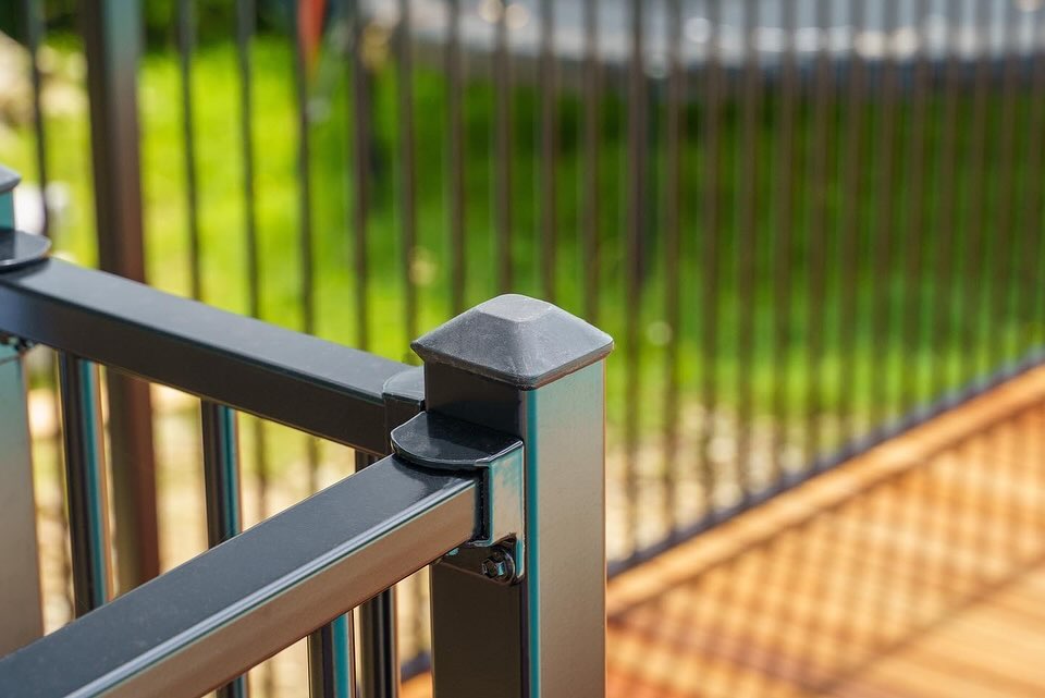 Newly installed aluminium pool fence at a Brisbane home.