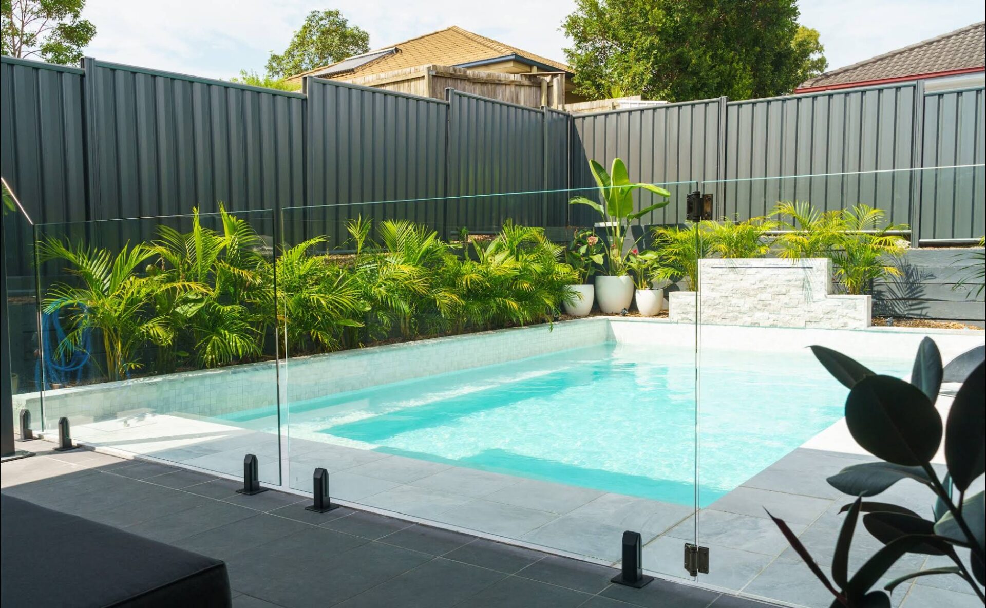 A Brisbane outdoor area featuring glass with a water-repellent coating