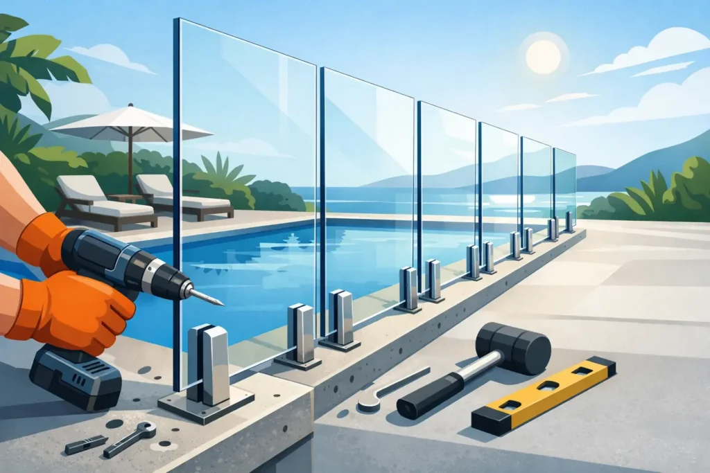 How to Install Glass Pool Fencing on Concrete