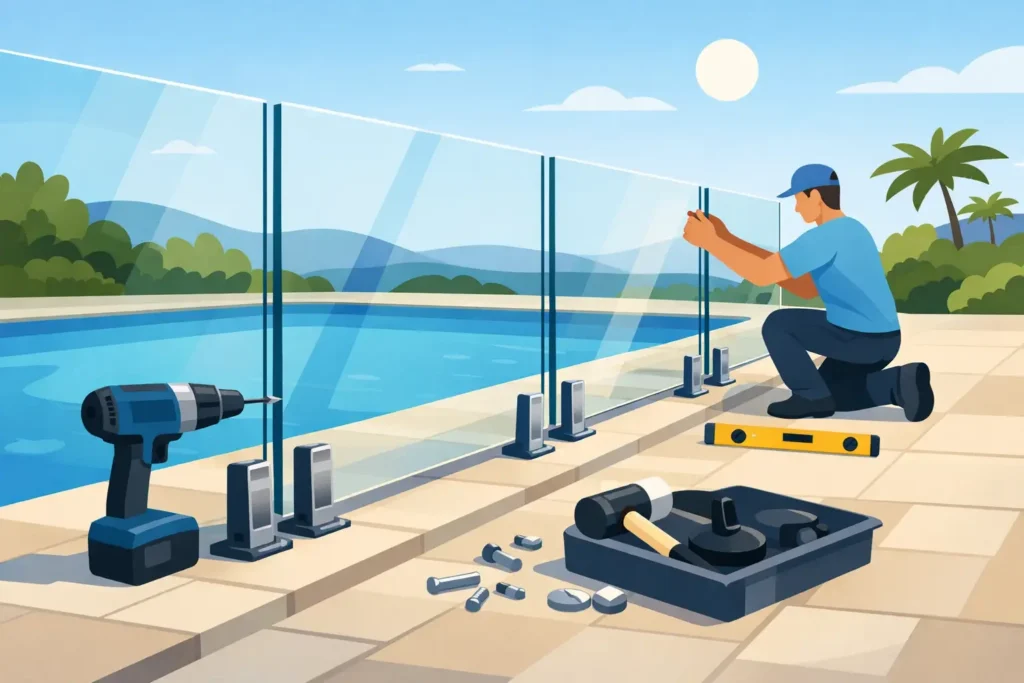 How to Install Glass Pool Fencing on Pavers