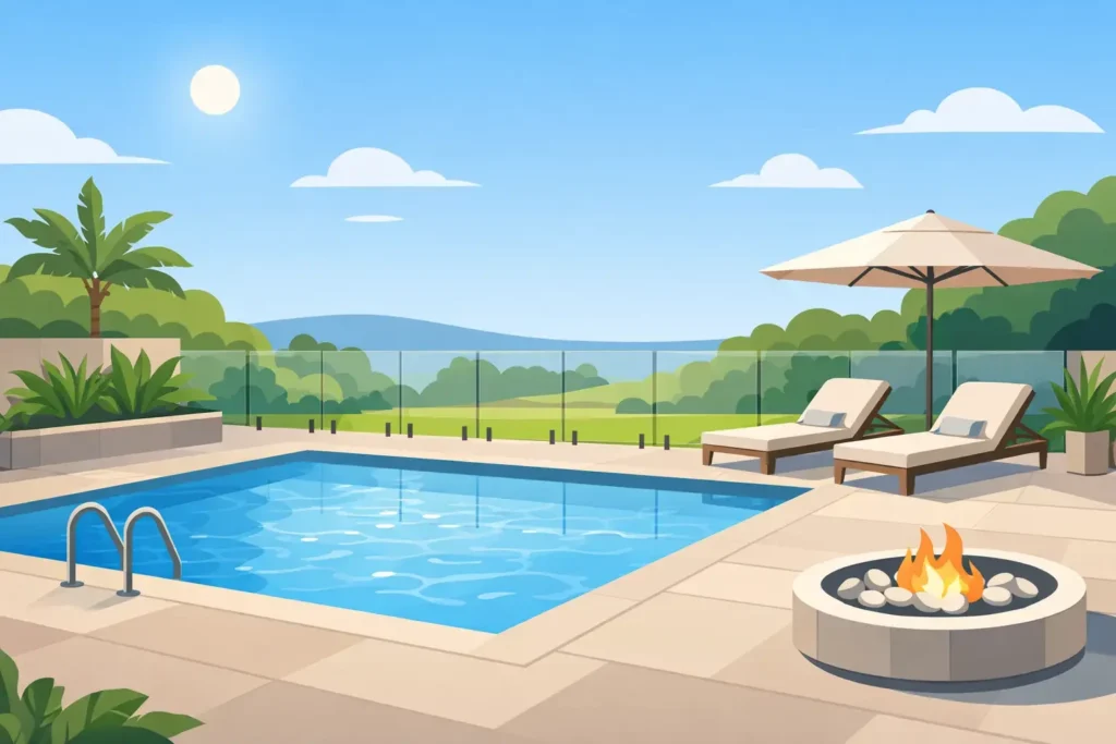 Backyard Pool Makeover with Glass Fencing