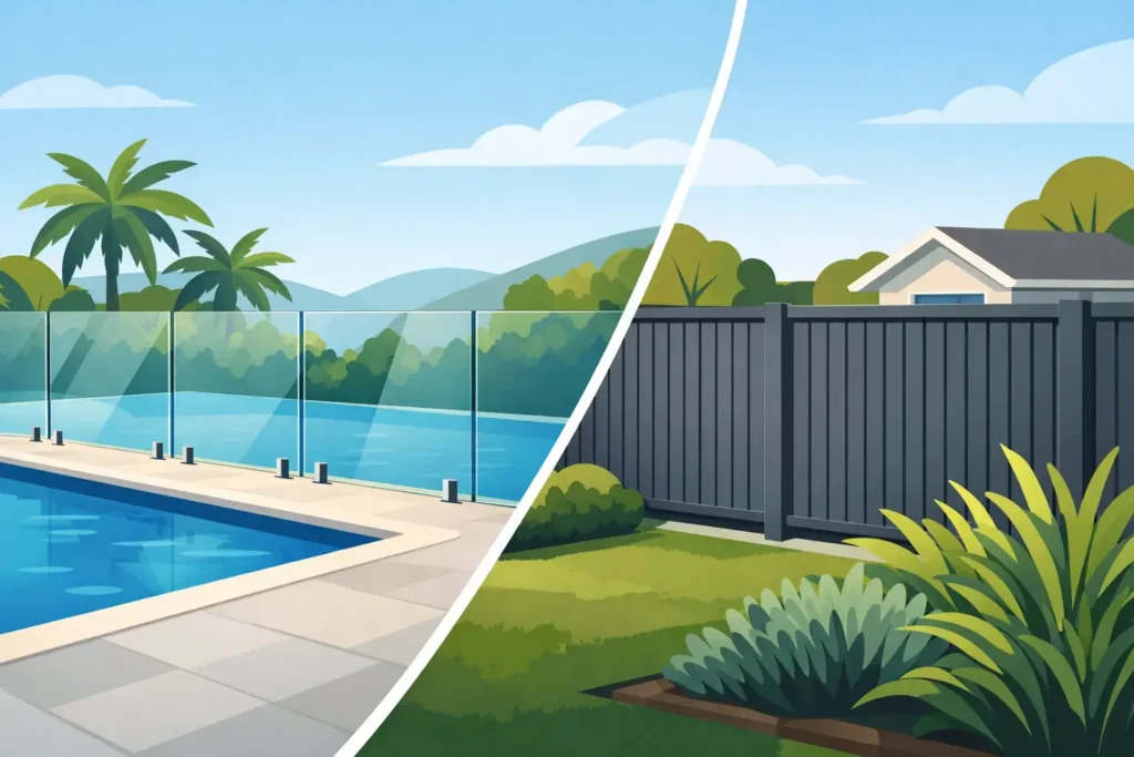 Frameless Glass vs Aluminium Fencing