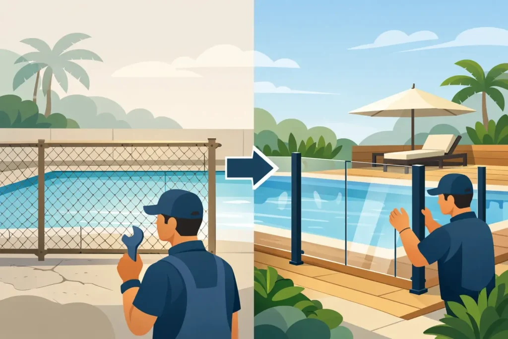How to Upgrade Old Pool Fencing