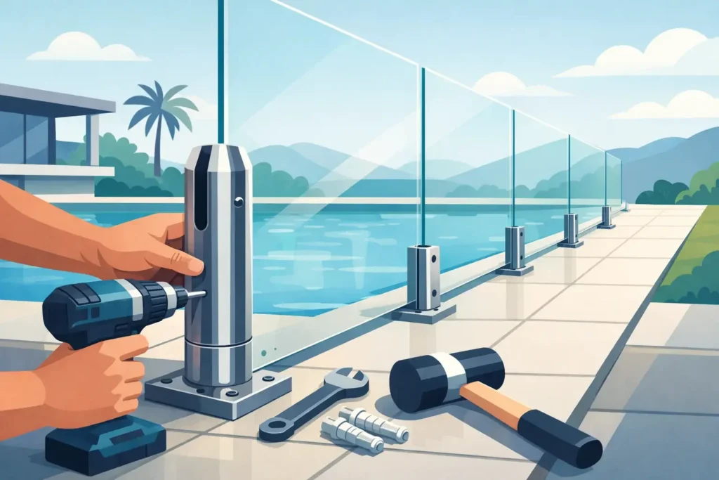How to Install Glass Pool Fence Spigots Safely
